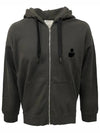 Markus Logo Zip Up Hoodie Faded Black - ISABEL MARANT - BALAAN 2