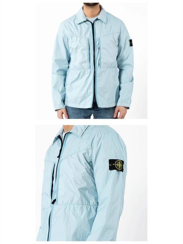 21SS 741510523 V0041 Membrana Overshirt Jacket Light Sky Men’s Jacket TJ - STONE ISLAND - BALAAN 4