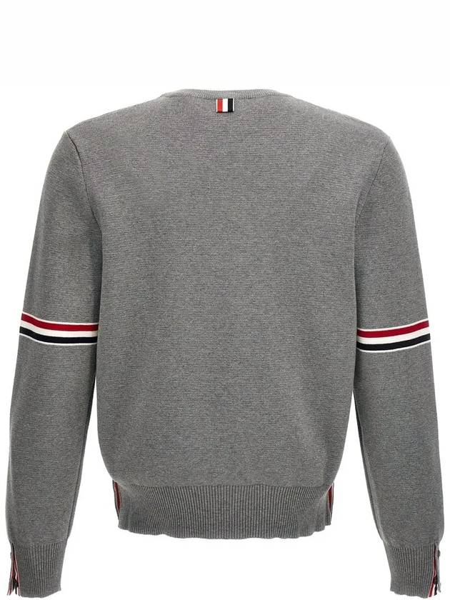 Men's Milan Stitch Armband Crew Neck Knit Top Light Grey - THOM BROWNE - BALAAN 4