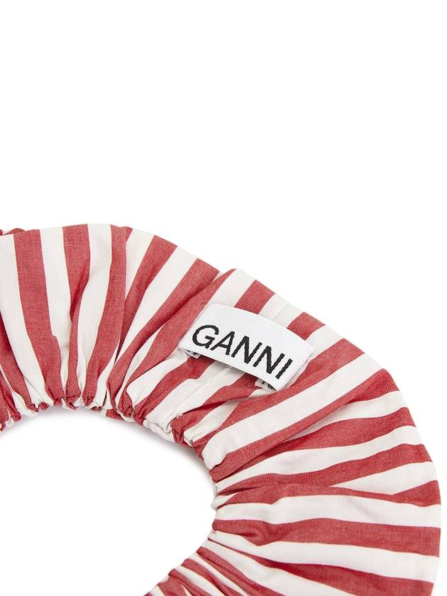 Stripe Cotton Scrunchie Red Fabric - GANNI - BALAAN 5