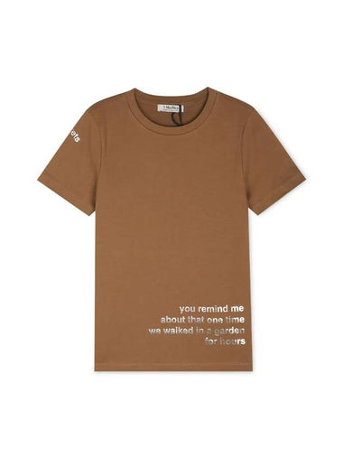 Women's Aris Short Sleeve T-Shirt Beige - MAX MARA - BALAAN 1