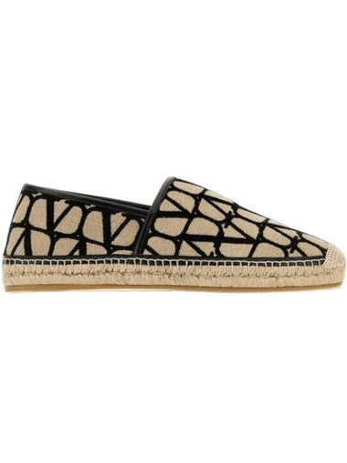 Toile Iconograph Espadrille Natural Black - VALENTINO - BALAAN 1