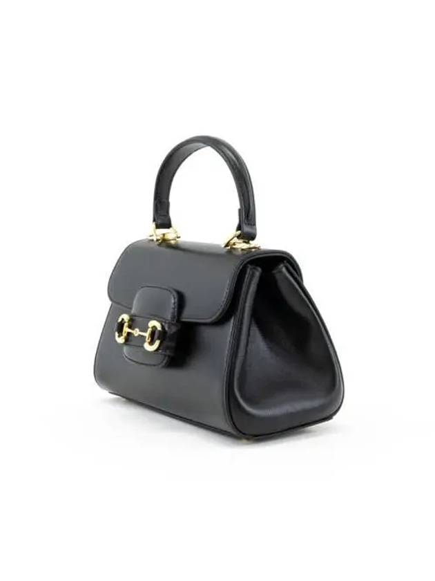 Horsebit 1955 Top Handle Mini Leather Tote Bag Black - GUCCI - BALAAN 4