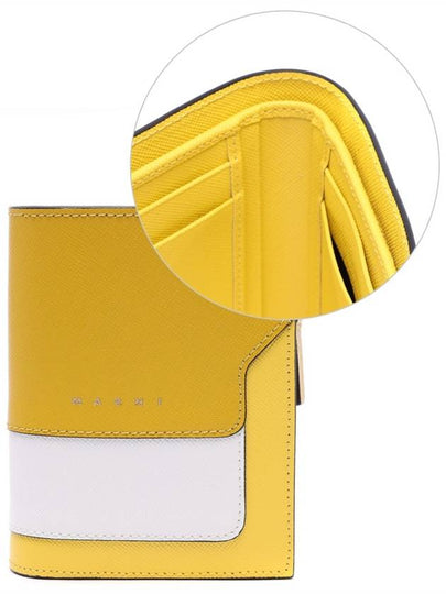 Color Block Leather Half Wallet Yellow - MARNI - BALAAN 2