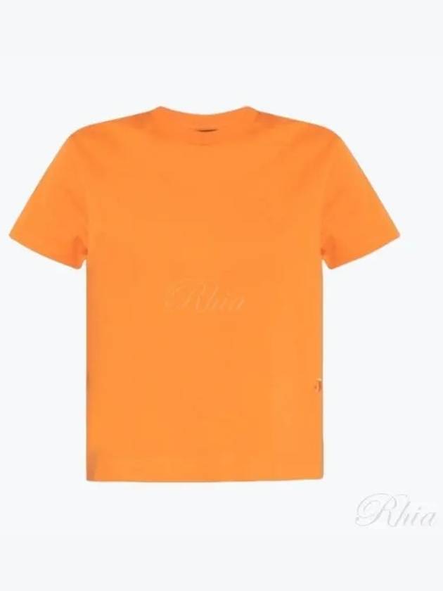 Women's Ava Mini Embroidered Logo Cotton Short Sleeve T-Shirt Orange - JACQUEMUS - BALAAN 2