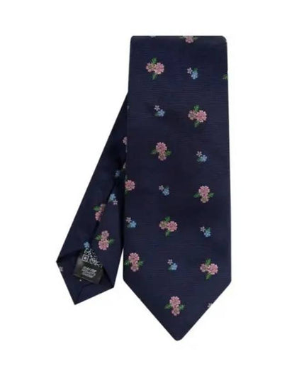 Floral Silk Twill Tie Navy - PAUL SMITH - BALAAN 2