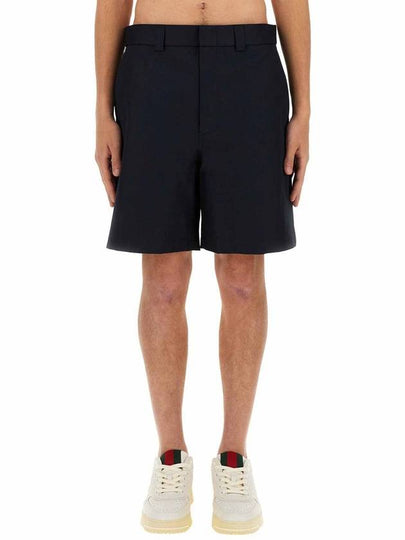 Double Cotton Shorts Dark Blue - GUCCI - BALAAN 2