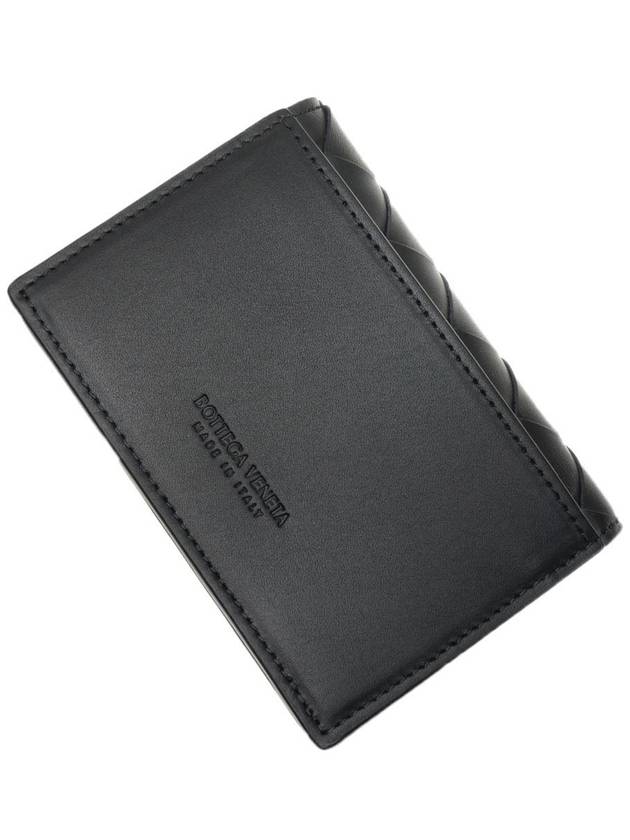 Intrecciato Folding Card Wallet Black - BOTTEGA VENETA - BALAAN 3