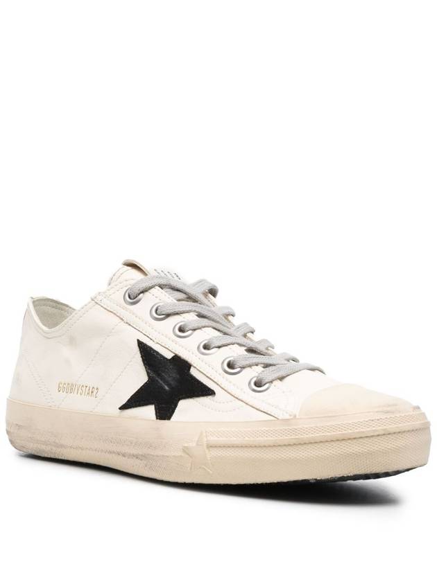 V Star Leather Low Top Sneakers Black White - GOLDEN GOOSE - BALAAN 3