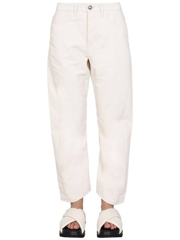 Women's Loose Fit Casual Straight Pants White - JIL SANDER - BALAAN 2