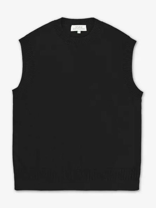 Hashi 5GG knit vest dark navy HASHISNM949DARKESTNAVY - STUDIO NICHOLSON - BALAAN 1