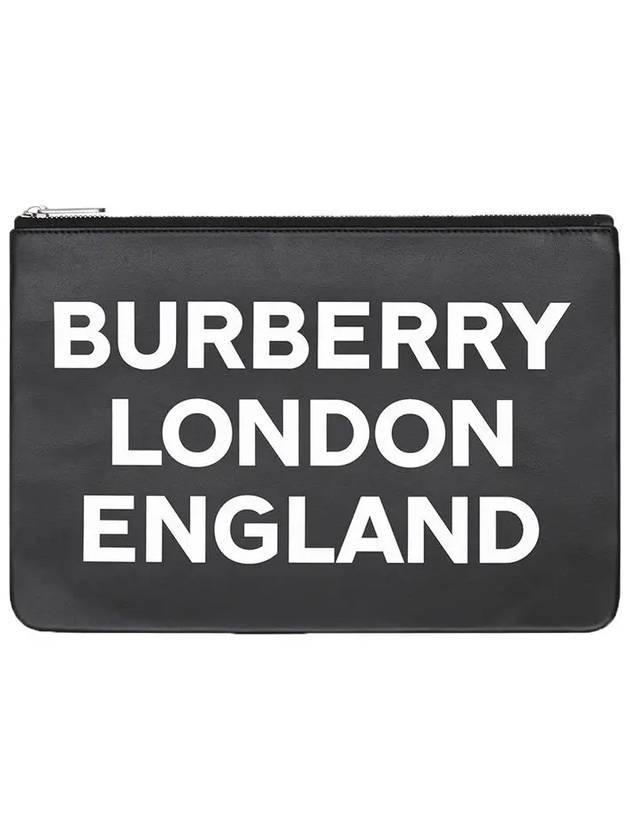 logo print clutch bag black - BURBERRY - BALAAN.