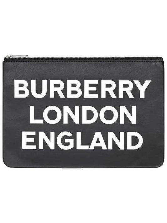 Logo Print Clutch Bag Black - BURBERRY - BALAAN 2