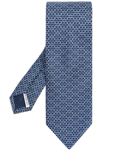 FERRAGAMO Silk Tie, Men's, Navy Blue - SALVATORE FERRAGAMO - BALAAN 1