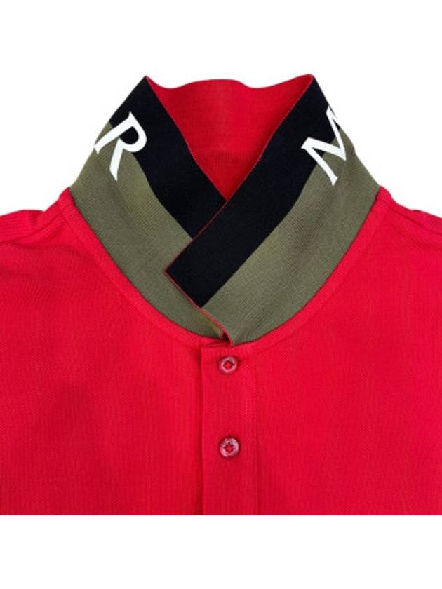 Logo Patch Polo Shirt Red - MONCLER - BALAAN 2