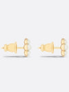 Petit CD Mini Stud Earrings Gold Finish Metal White - DIOR - BALAAN 4