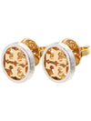 Miller Stud Earrings Silver Gold - TORY BURCH - BALAAN 3