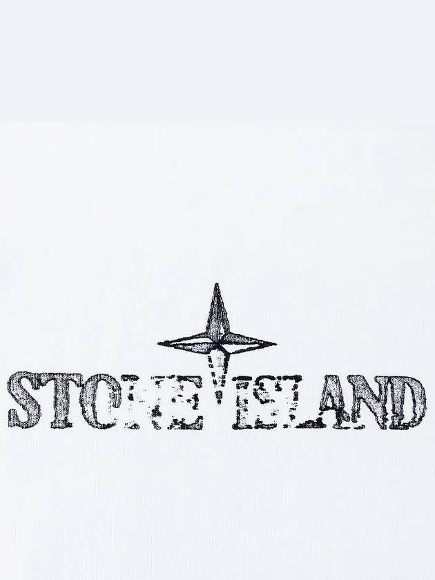 Logo Print Short Sleeve T-Shirt White - STONE ISLAND - BALAAN 5