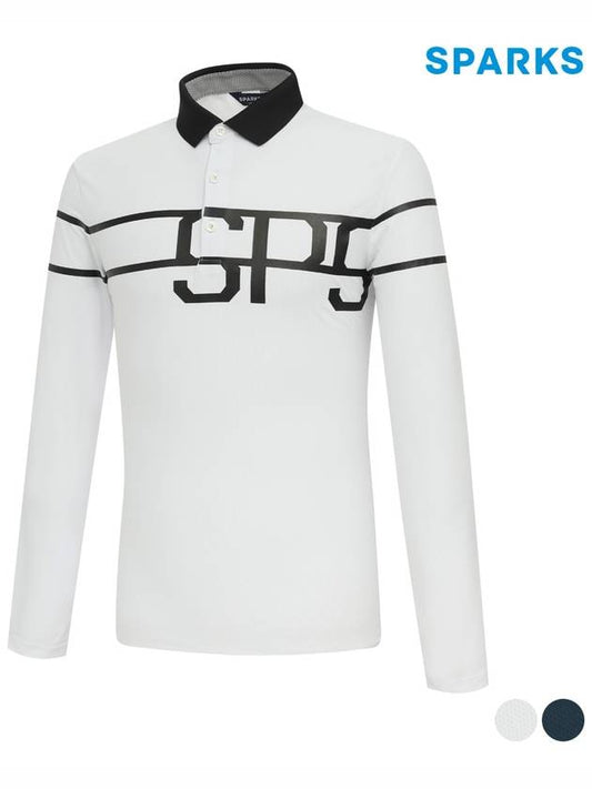 Logo Long Sleeve Collar T-Shirt SL1MTS004 - SPARKS - BALAAN 2