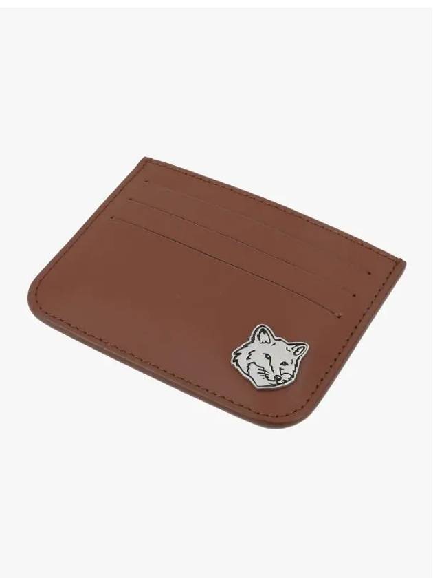 Fox Head Leather Card Wallet Brown - MAISON KITSUNE - BALAAN 4