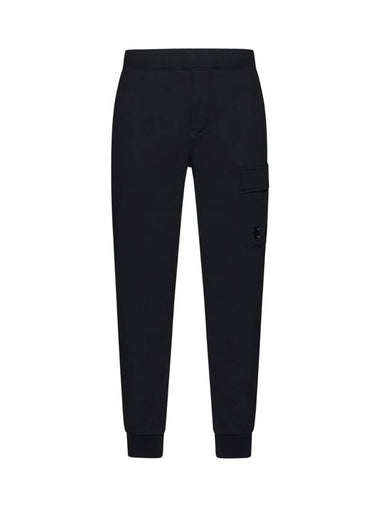 Diagonal Raised Fleece Cargo Track Pants Black - CP COMPANY - BALAAN 1