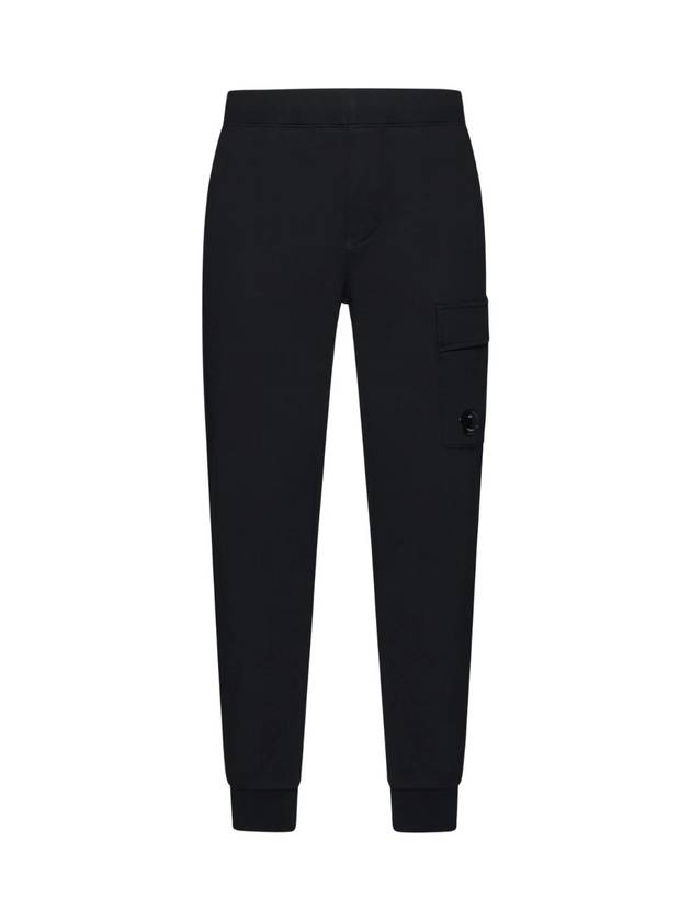 Diagonal Raised Fleece Cargo Track Pants Black - CP COMPANY - BALAAN 1