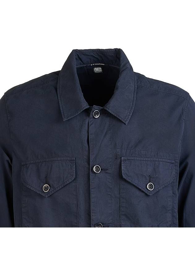 Logo Patch Cotton Long Sleeve Shirt Navy - CP COMPANY - BALAAN 5