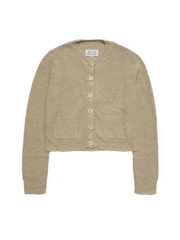 Hemp Basket Weave Knit Cardigan Beige - MAISON MARGIELA - BALAAN 2