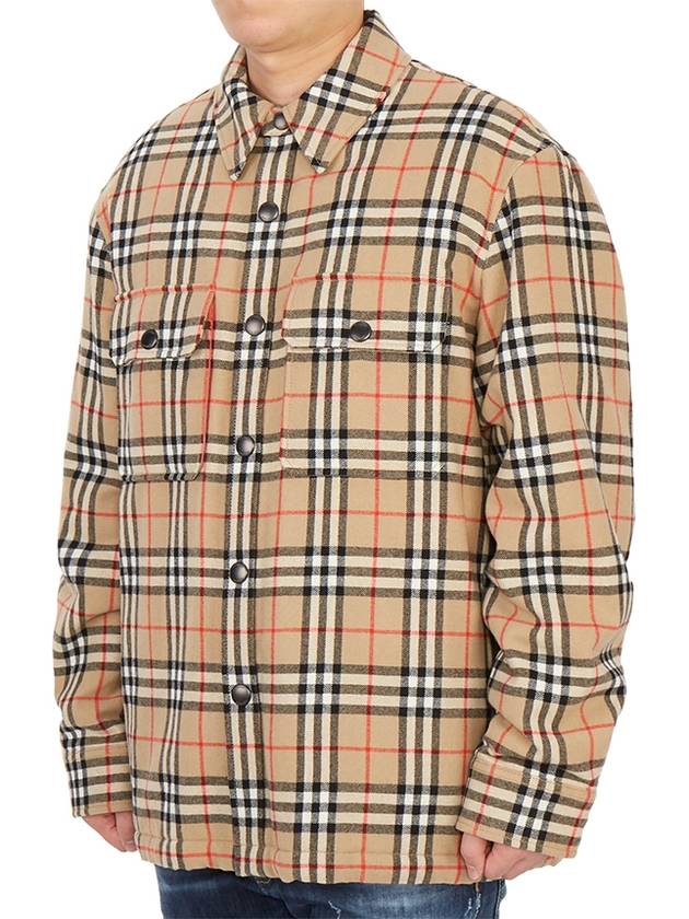 Vintage Check Wool Cotton Over Long Sleeve Shirt Archive Beige - BURBERRY - BALAAN 4