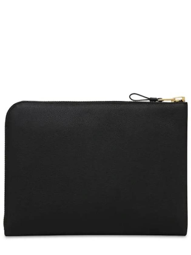 Tom Ford BUCKLEY Berkeley logo grain leather round zipper clutch bag - TOM FORD - BALAAN 4