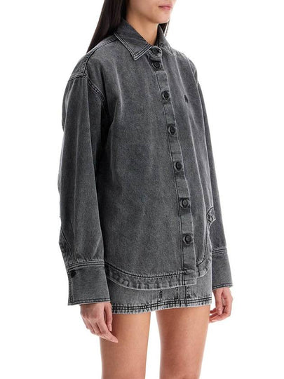 oversized black denim bomber - THE ATTICO - BALAAN 2