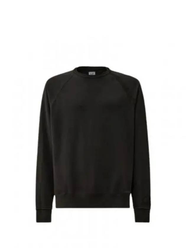 Light Fleece Logo Crew Neck Sweatshirt Black - CP COMPANY - BALAAN 2