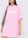 Milano Brushed Logo Short Sleeve Short Dress Pink - MSGM - BALAAN 4