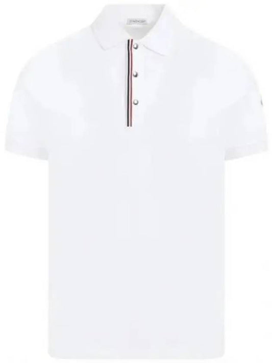 Men's Three Stripes Pocket Mercerized Short Sleeve Polo Shirt White - THOM BROWNE - BALAAN 2