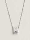 Mini Pop H Pendant Necklace Palladium Blanc - HERMES - BALAAN 2