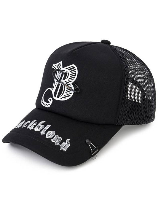 BBD Sketch Logo Trucker Mesh Cap Black - BLACKBLOND - BALAAN 2