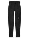 Linen Blend Cargo Straight Pants Black - CP COMPANY - BALAAN 2