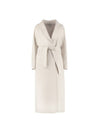 S Women's AMIE Belted Long Sleeved Single Coat Ecru - MAX MARA - BALAAN.