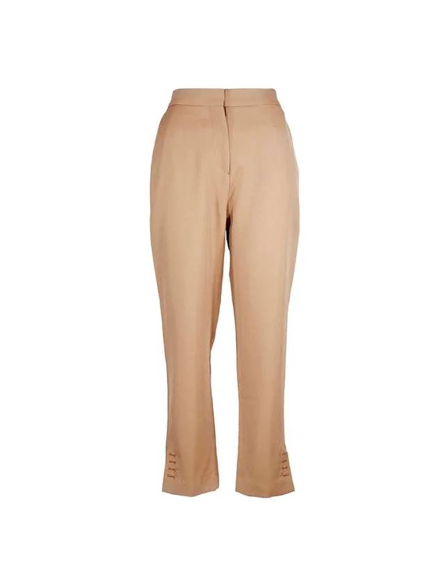 Women's Tailored Wool Straight Pants Beige - BURBERRY - BALAAN 1