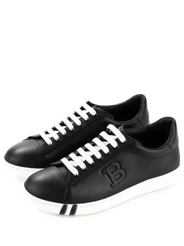 Men's Asher Leather Low Top Sneakers Black - BALLY - BALAAN 2