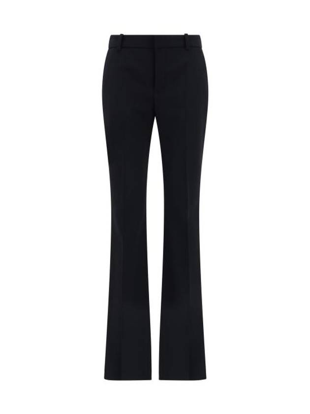 Wool Flare Wide Pants Black - SAINT LAURENT - BALAAN 1