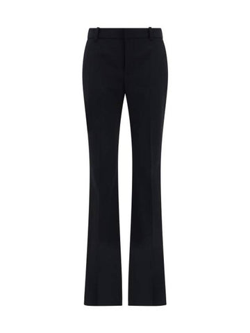 Wool Flare Wide Pants Black - SAINT LAURENT - BALAAN 1