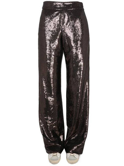 Women's All Over Sequin Wide Pants Gray - GOLDEN GOOSE - BALAAN 2