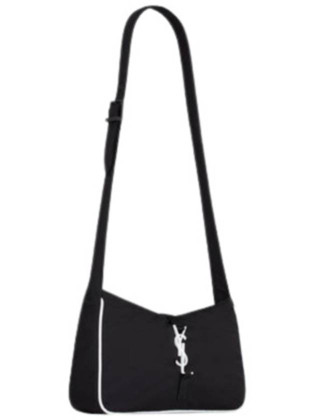 5 A 7 Regenerated Nylon Shoulder Bag White Black - SAINT LAURENT - BALAAN 3