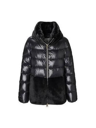 Women s Panel Neck ECCO Eco Fur Down Padding Black PI1123D 12017 - HERNO - BALAAN 1