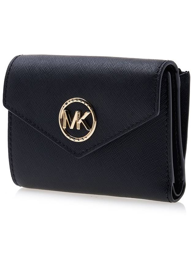 Carmen Medium Saffiano Leather Tri-Fold Half Wallet Black - MICHAEL KORS - BALAAN 3