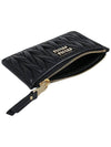 Matelasse Leather Envelope Card Wallet Black - MIU MIU - BALAAN 7