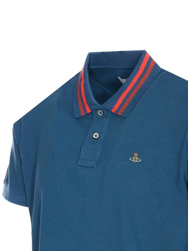 Classic ORB Logo Polo Shirt Dark Blue - VIVIENNE WESTWOOD - BALAAN 5