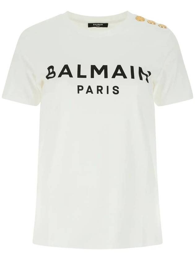 Logo Crew Neck Short Sleeve T-Shirt White - BALMAIN - BALAAN 2