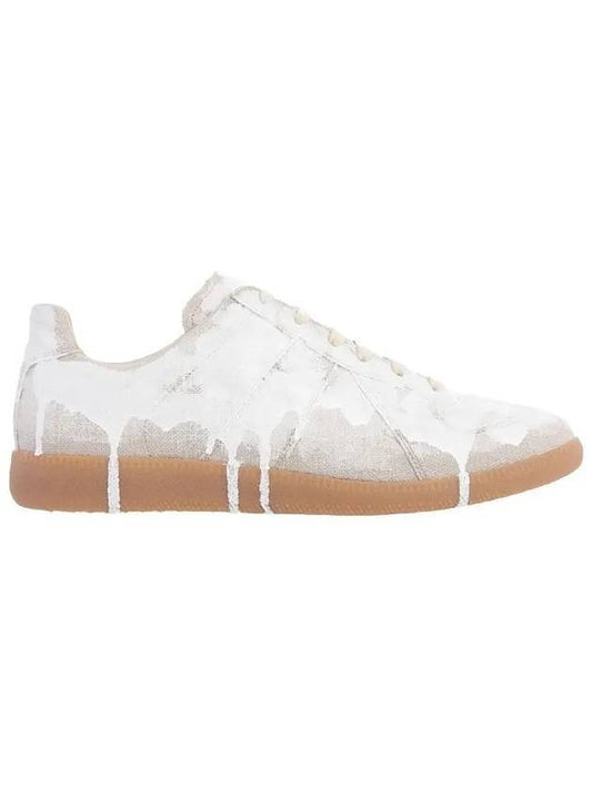 Men's Replica Paint German Army Low Top Sneakers White - MAISON MARGIELA - BALAAN 1